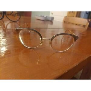 Rare GIORGIO ARMANI Gold Rim Round eyeglasses frames 140 49 29 Italy Black